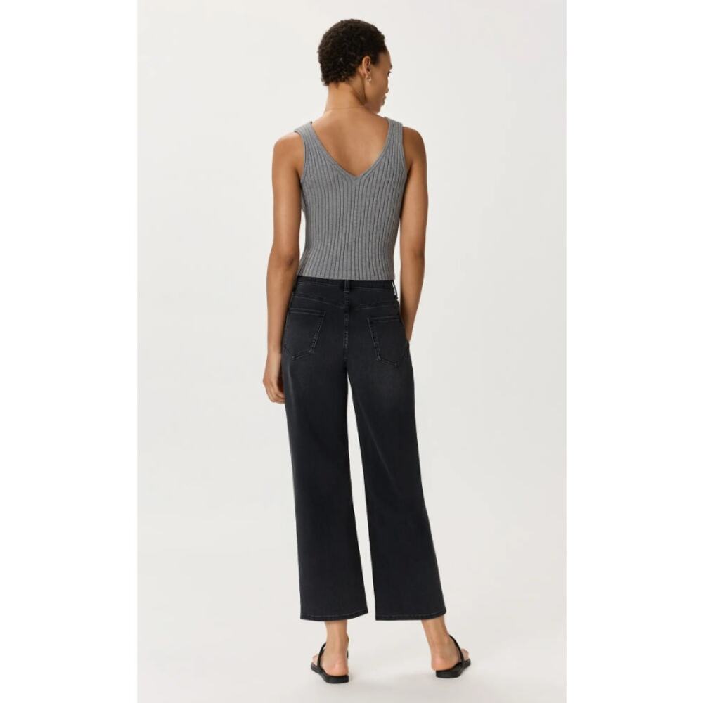 Bella Stretch Patch Pocket Wide Leg Jeans in Black Size 32 - Picture 2 of 5